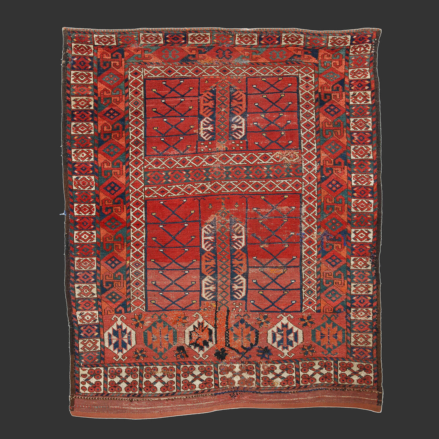 Antique tribal Rug from central asia